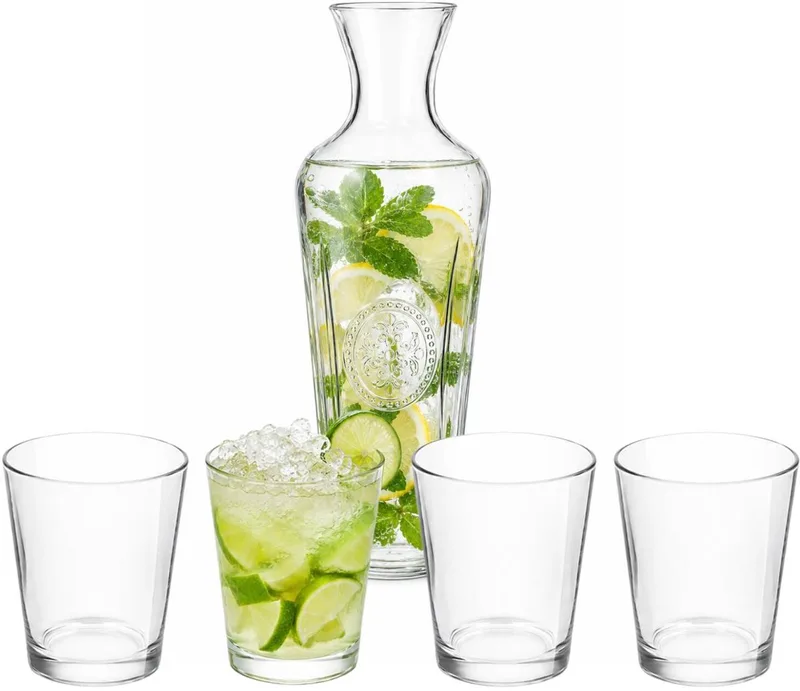 karaf Hedone - 1 liter - glas - incl 4x waterglazen - 350 ml by Royal Leerdam in Transparent – product photo