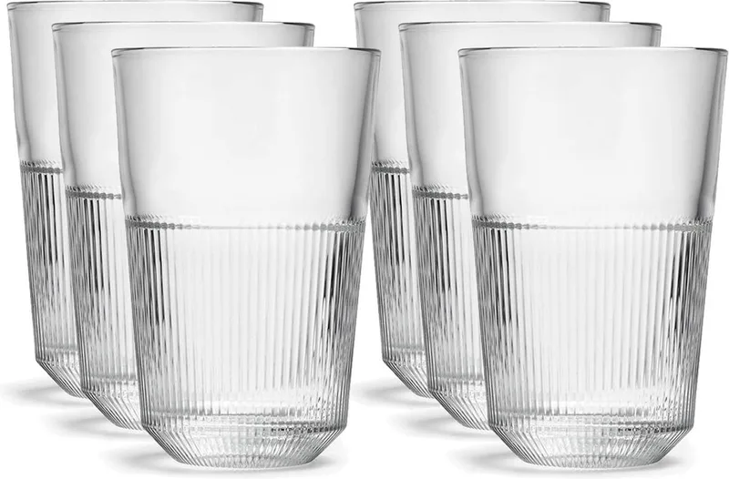 Longdrinkglazen Rayo - 12x - glas - 360 ml - drink/water glazen by Royal Leerdam in Transparent – product photo