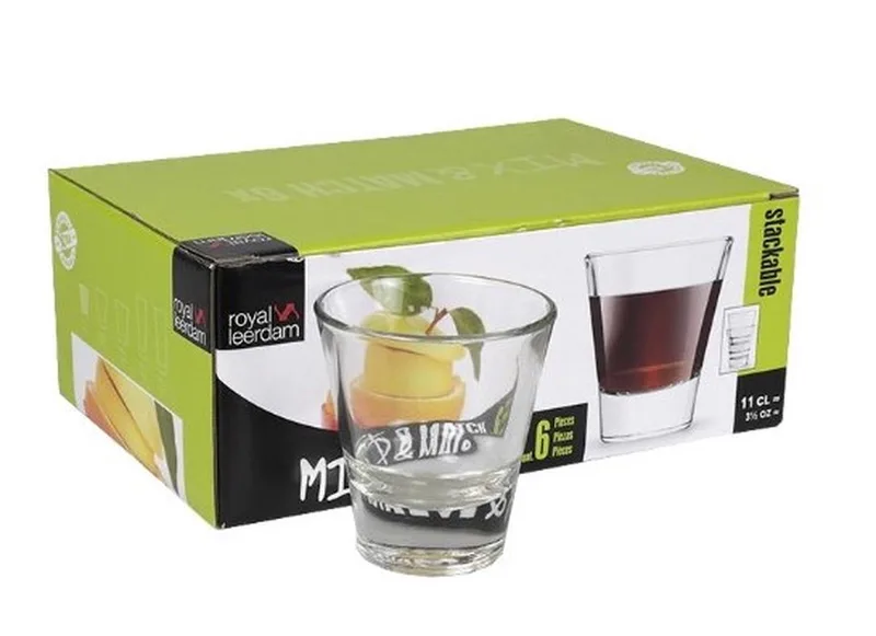 Mix & Match 6 stapelbare espressoglazen | amuseglazen | Likeurglazen | 6 glazen met inhoud van 11 cl fra Royal Leerdam i Gennemsigtig – produktbillede