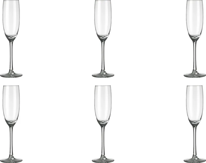 Plaza Champagneflutes 19 cl / 190 ml | Set van 6 Stuks | Champagneglazen voor Prosecco en Cava | Glas | Vaatwasserbestendig de Royal Leerdam en Transparent – photo produit