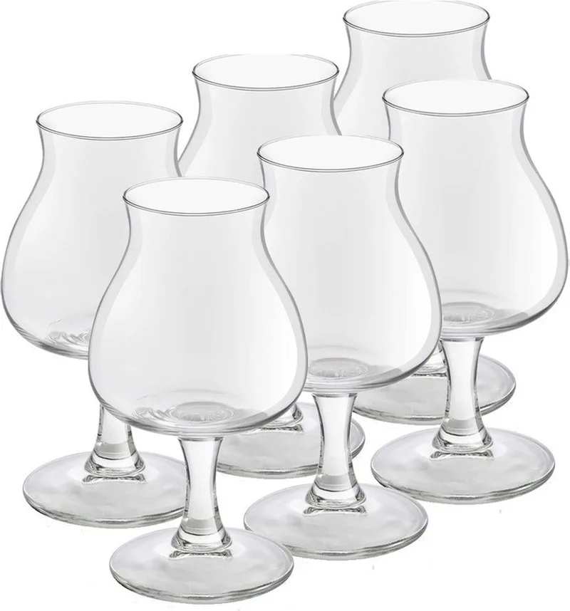 Speciaal Bierglazen Lund - 6x stuks - 260 ml - Hoog glas op voet - Belgische bieren special van Royal Leerdam in Transparant – productfoto