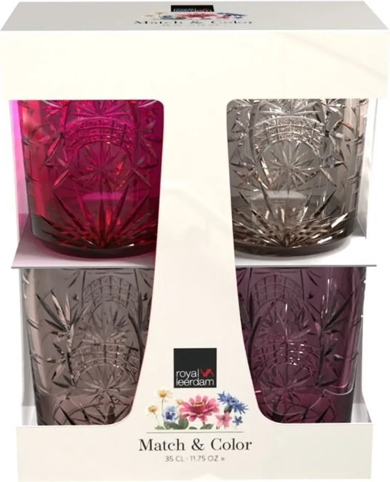 Starla Match & Color - Waterglazen set - 4 delig - 35 cl - Glazen - Waterglas van Royal Leerdam in Roze – productfoto