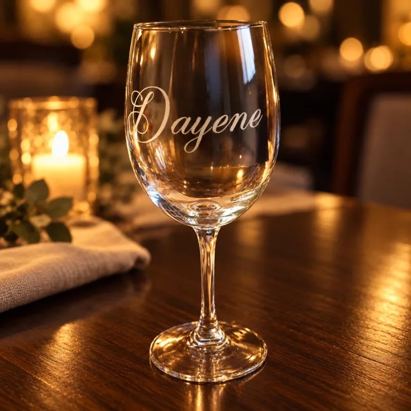 Wijnglas met naam - Gepersonaliseerde witte wijnglazen - Wijnglas Wit - Geschenk met tekst de Royal Leerdam en Transparent – photo produit