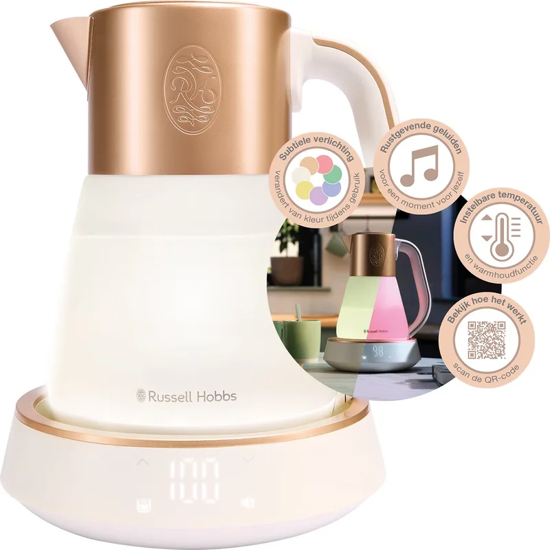 Calm Waterkoker 1,7 L - Met Verlichting & Geluid 27450-70 by Russell Hobbs in Copper – product photo
