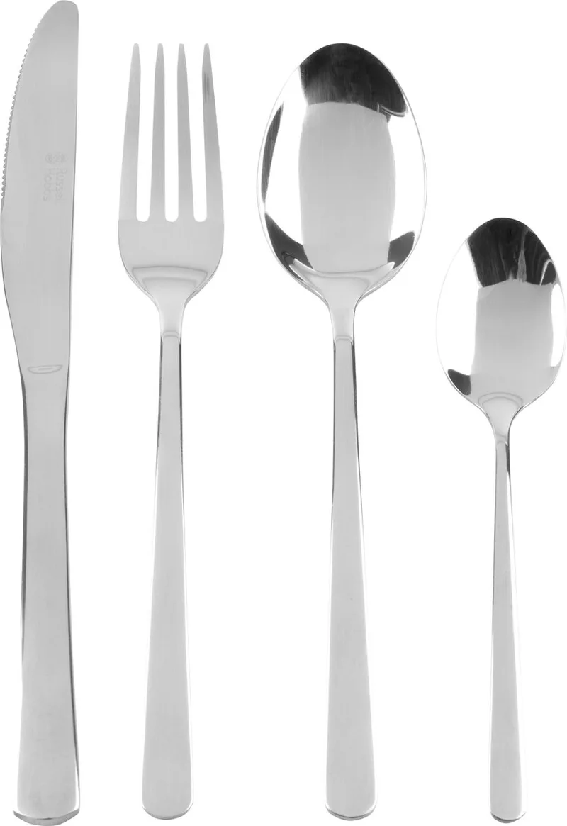 RH00023 24-delige Bestekset – Vienna RVS Bestekservice voor 6 Personen, Mes & Vork Zilverwerk, Vaatwasmachinebestendige Messen Vorken Lepels, Spiegelgepolijste Afwerking by Russell Hobbs in Silver – product photo