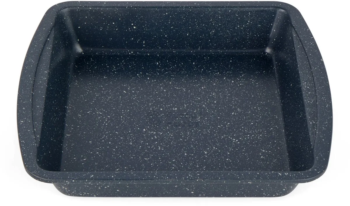 RH00997EU Vierkante Bakvorm Braadslede, Koolstofstalen Ovenblik, met PFOA-vrije coating, voor Brownies, Batch Cooking & Roosteren, Ovenveilig tot 220°C Nightfall Stone Collectie, Marmer, 26 cm fra Russell Hobbs i Blå – produktbillede