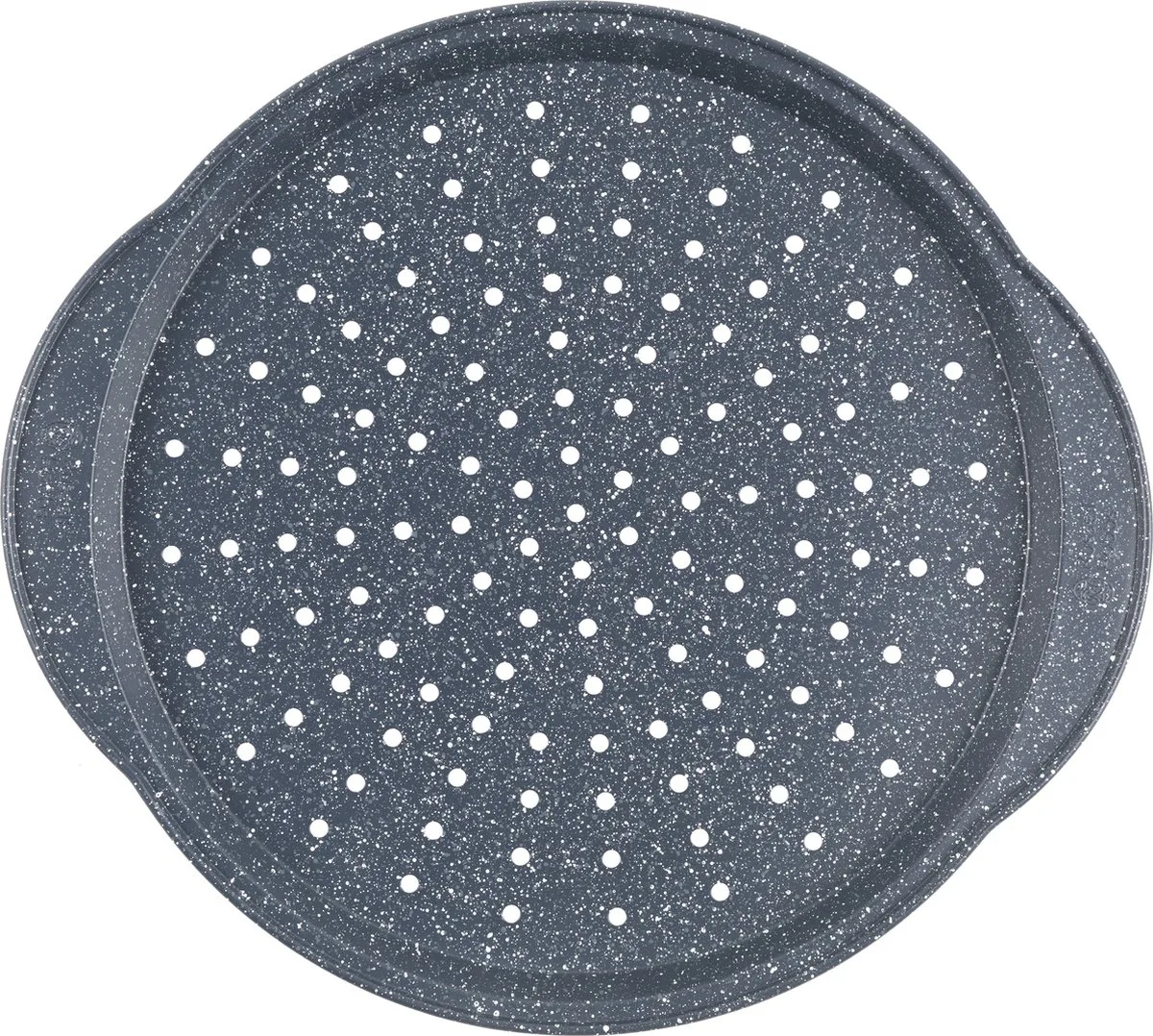 RH01003EU Nightfall Stone 37 cm Pizzapan - Ronde Antiaanbak Bakplaat met Geperforeerde Bodem, PFOA-vrije coating, Koolstofstaal Ovenware, Perfect voor Gezinsmaaltijden. fra Russell Hobbs i Blå – produktbillede