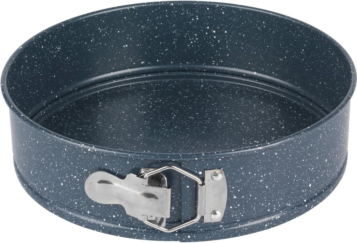 RH02176EU7 Springvorm Cake Pan, Antiaanbaklaag, Voor Biscuitgebak, Cheesecakes, Taarten, Ovenbestendig, Sterk & Duurzaam Koolstofstaal, Nightfall Stone Collectie, Marmer, 24 cm de Russell Hobbs en Bleu – photo produit