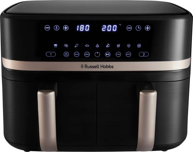 Satisfry Dual Basket 9L Airfryer - Heteluchtfriteuse - 27680-56 by Russell Hobbs in Black – product photo
