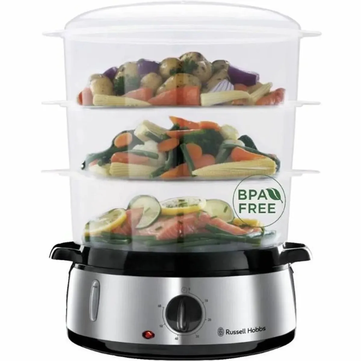 Stoomkoker 9 Liter - 19270-56 van Russell Hobbs in Grijs+zwart – productfoto