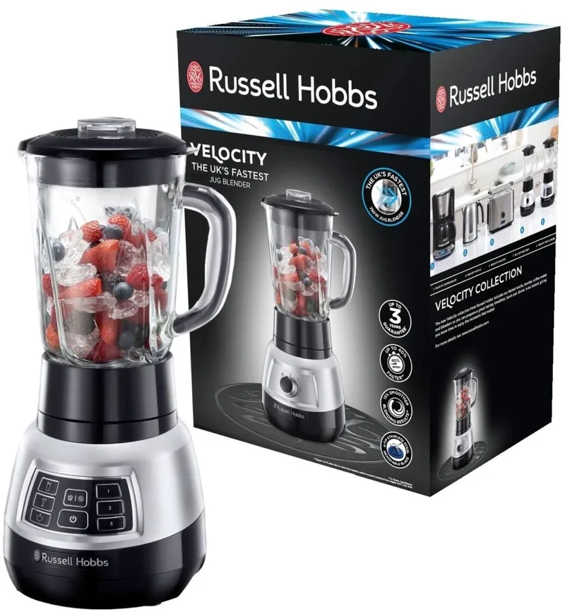 Velocity Pro 1,5 l Blender voor op aanrecht 1000 W Roestvrijstaal, Transparant de Russell Hobbs en Noir – photo produit