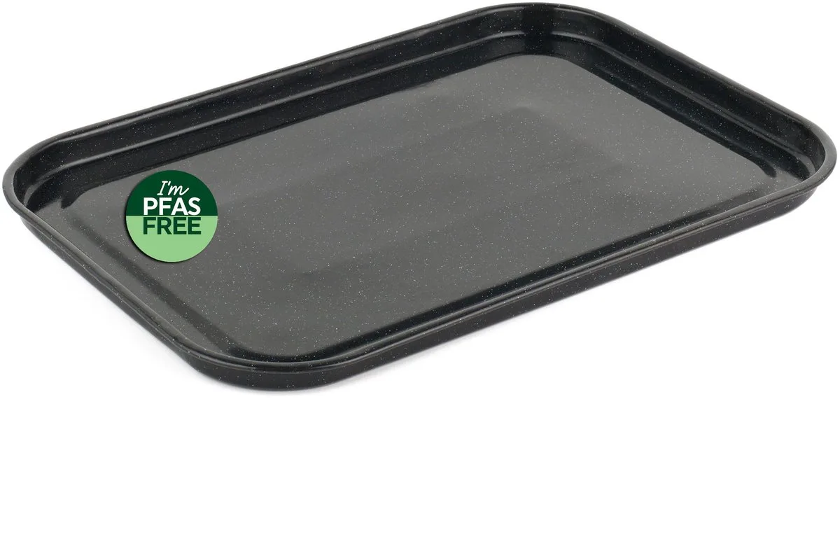 Vitreous Enamel Bakplaat 40 cm – Rechthoekige Ovenplaat van Russell Hobbs in Zwart – productfoto