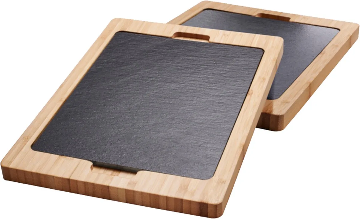 Thermo Serveerplateau - 2 Stuks van Sabatier in Bamboe Grijs – productfoto