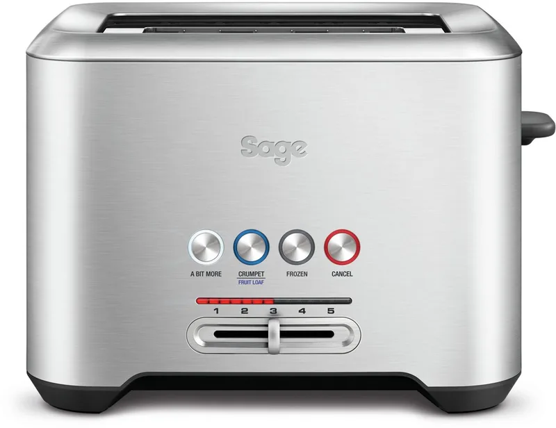 the Bit More 2 Slice Brushed Stainless Steel Broodrooster by Sage in Roestvrijstaal – product photo