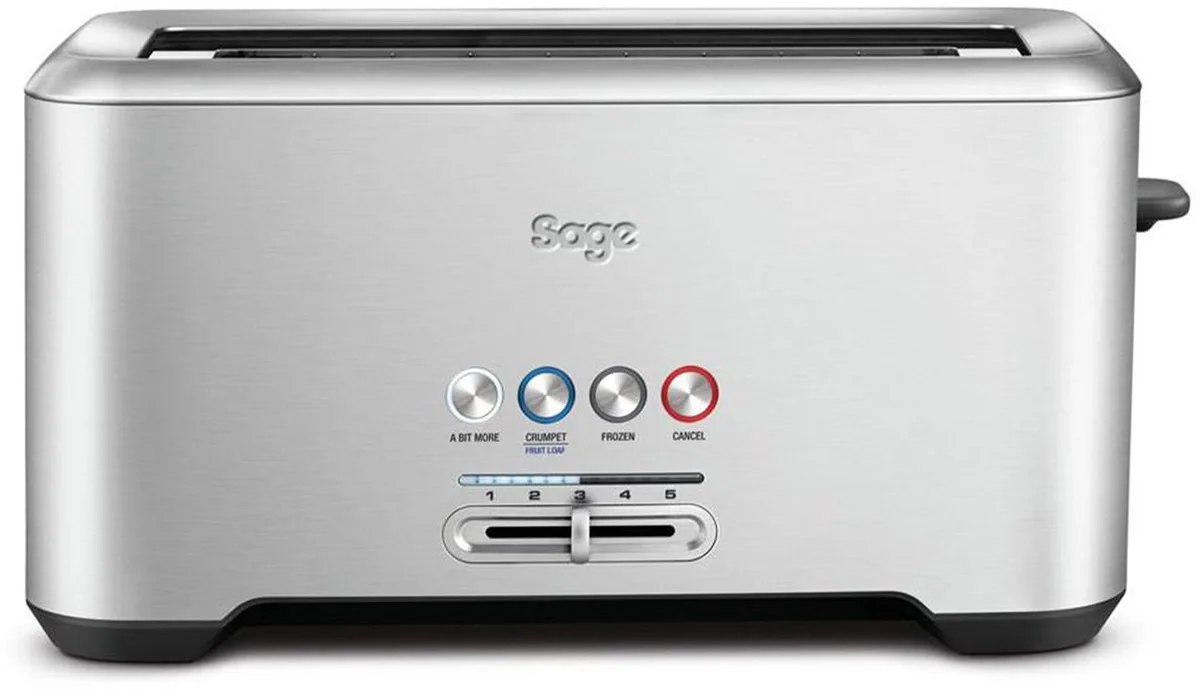 the Bit More 4 Slice Brushed Stainless Steel Broodrooster by Sage in Silver – product photo