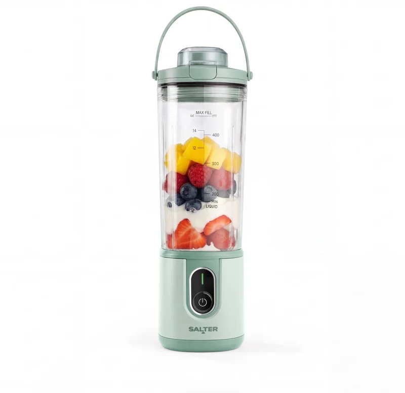 ActiBoost Draagbare Snoerloze Blender - BPA-vrij - 450ml von Salter in Grün – Produktfoto