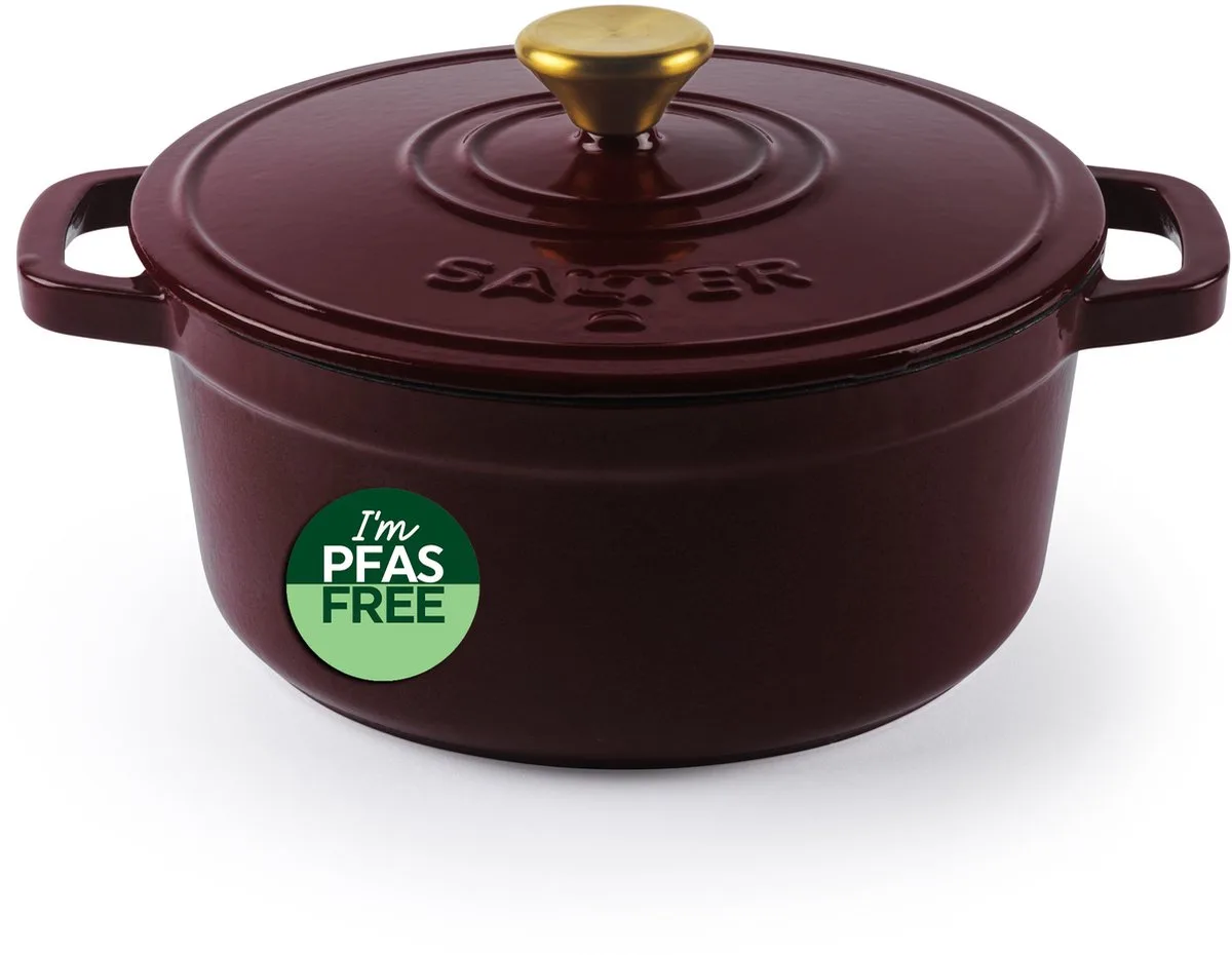 Chester Gietijzeren Braadpan – 24CM | Zelfbesparend van Salter in Rood – productfoto