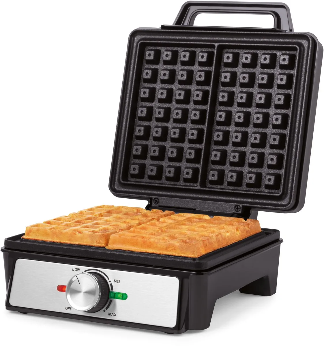 Deep Fill Waffle Maker - Antiaanbaklaag - 1600W van Salter in Zwart – productfoto