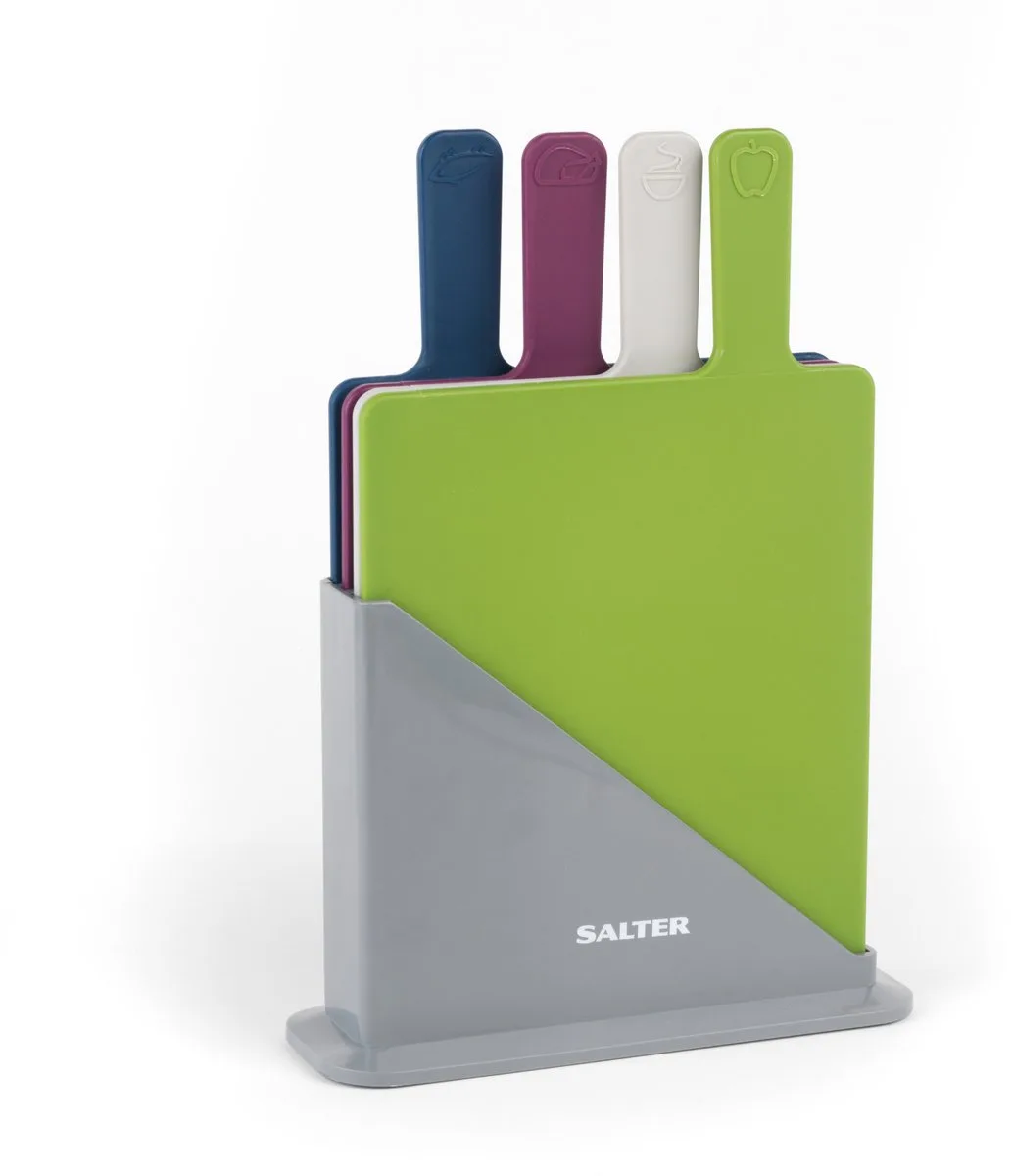 Kleurgecodeerde Snijplanken – Set van 4, Omkeerbaar van Salter in Groen – productfoto