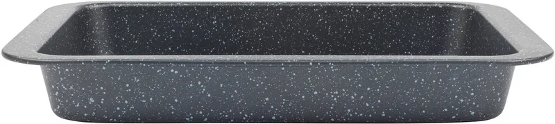 Megastone Braadslee –36cm Anti-aanbak Rechthoekige Braadpan, Duurzaam Koolstofstaal, Ovenbestendig tot 220°C, Hoogranden Ovenschaal, PFOA-vrij von Salter in Schwarz – Produktfoto