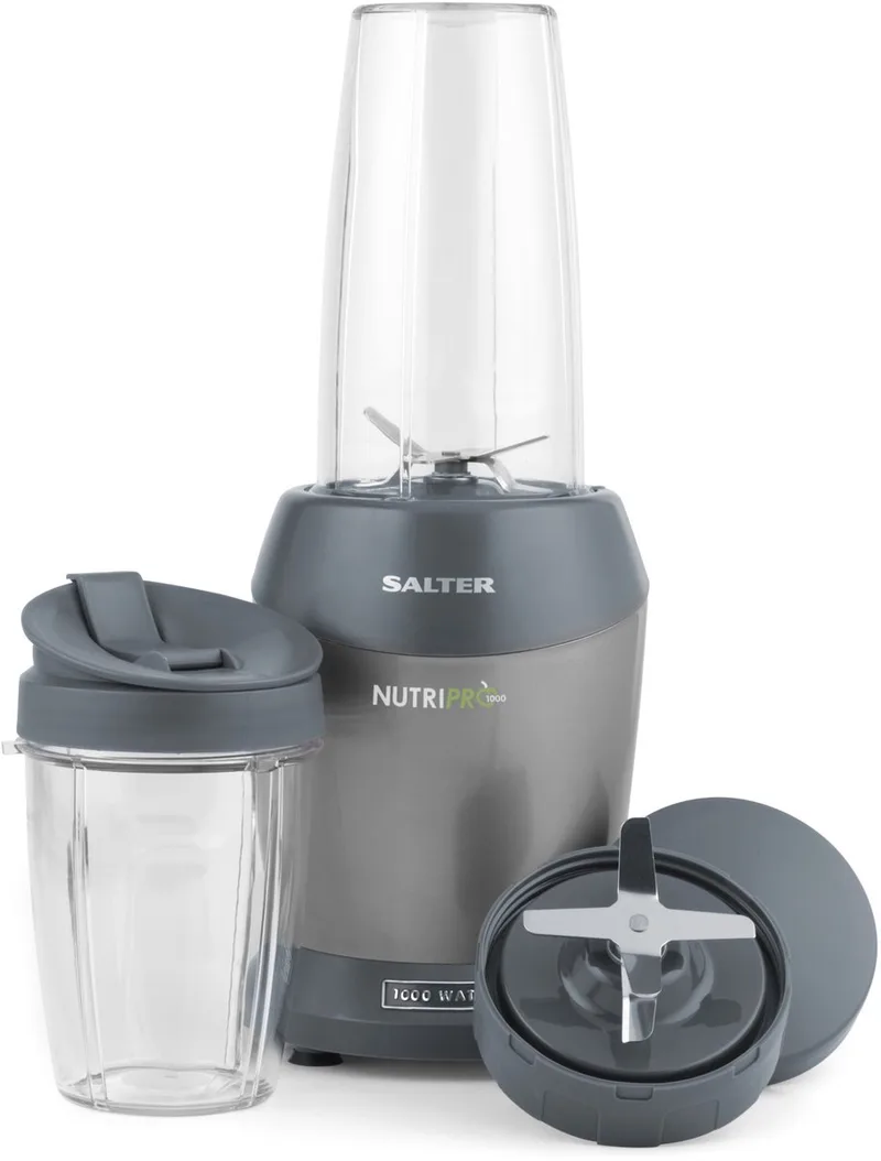Nutripro 1000W Blender Met 2 Reisbekers, Rvs Behuizing de Salter en Argent – photo produit