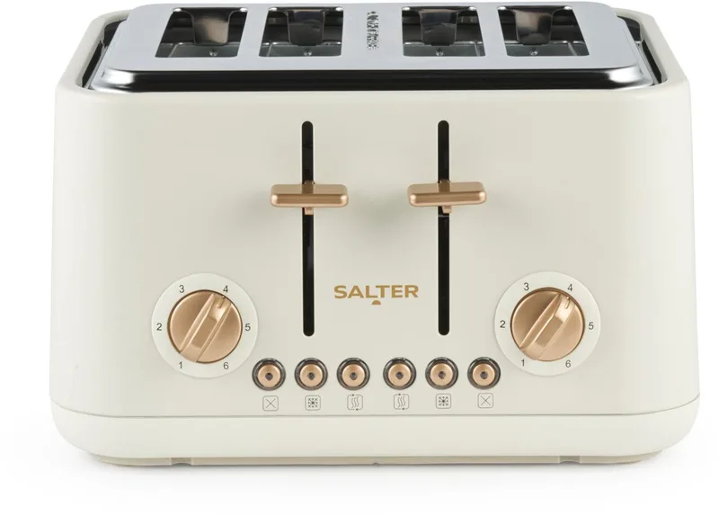 Pebble 4-Slice Broodrooster - 6 Bruiningsniveaus, Brede Sleuven by Salter in Room – product photo
