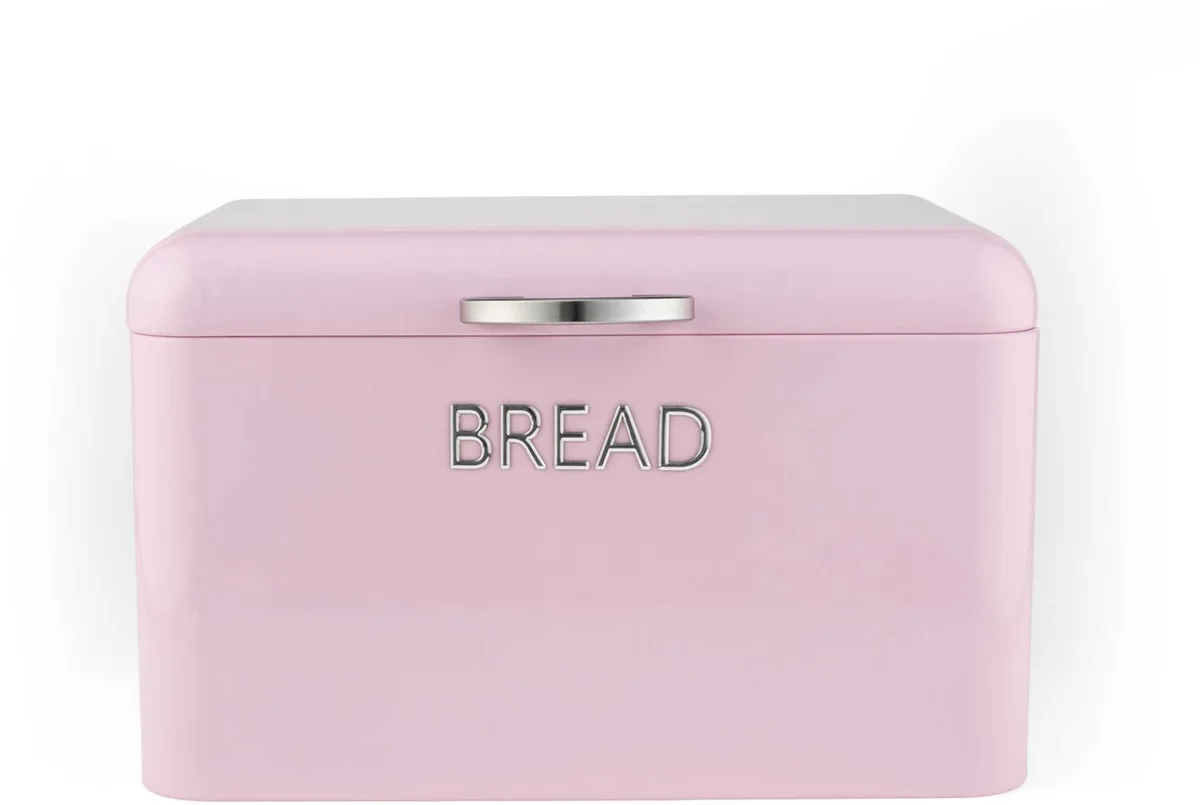 Retro Broodtrommel - Reliëfletters - Staal van Salter in Roze – productfoto