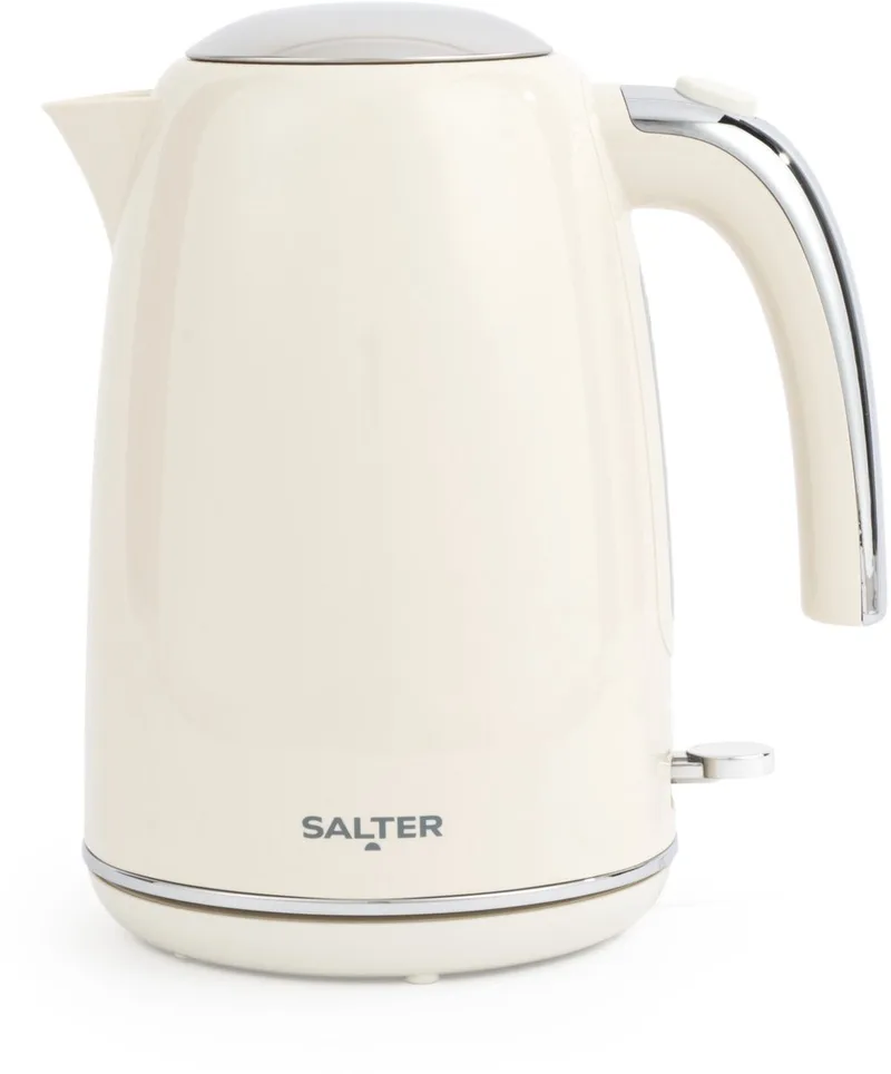 Retro Cream 1.7L Waterkoker - 2.2 kW Kan Waterkoker, 360° Basis, Verwijderbaar Kalkfilter, Draadloos, Waterniveauvenster, Droogkookbeveiliging & Automatische Uitschakeling de Salter en Room – photo produit