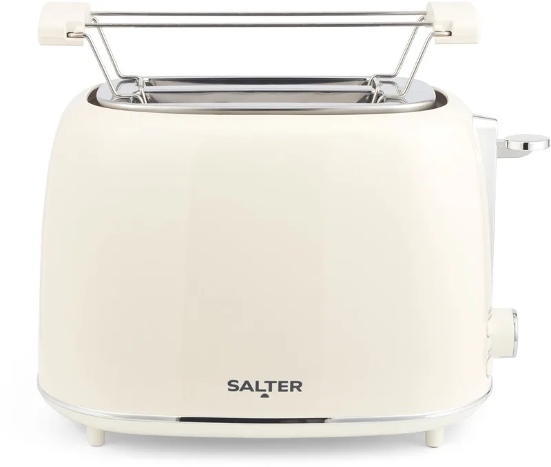 Salter 2-Slice Retro Broodrooster - 7 Bruiningsniveaus - Opwarmschaal van Salter in Room – productfoto