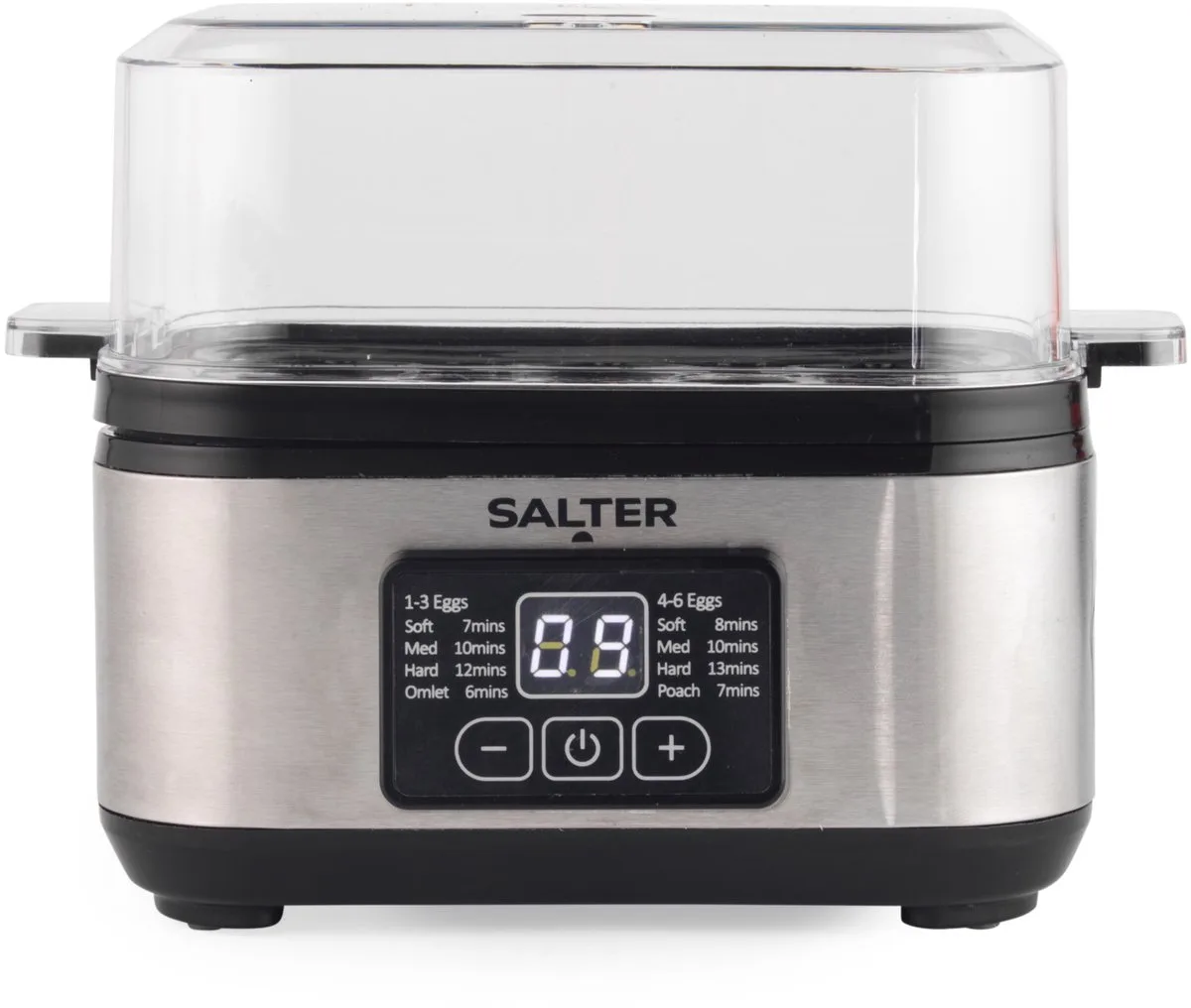Salter 3-in-1 Digitale Eierkoker - 6 Eieren - LED-display - 430W van Salter in Zilver – productfoto