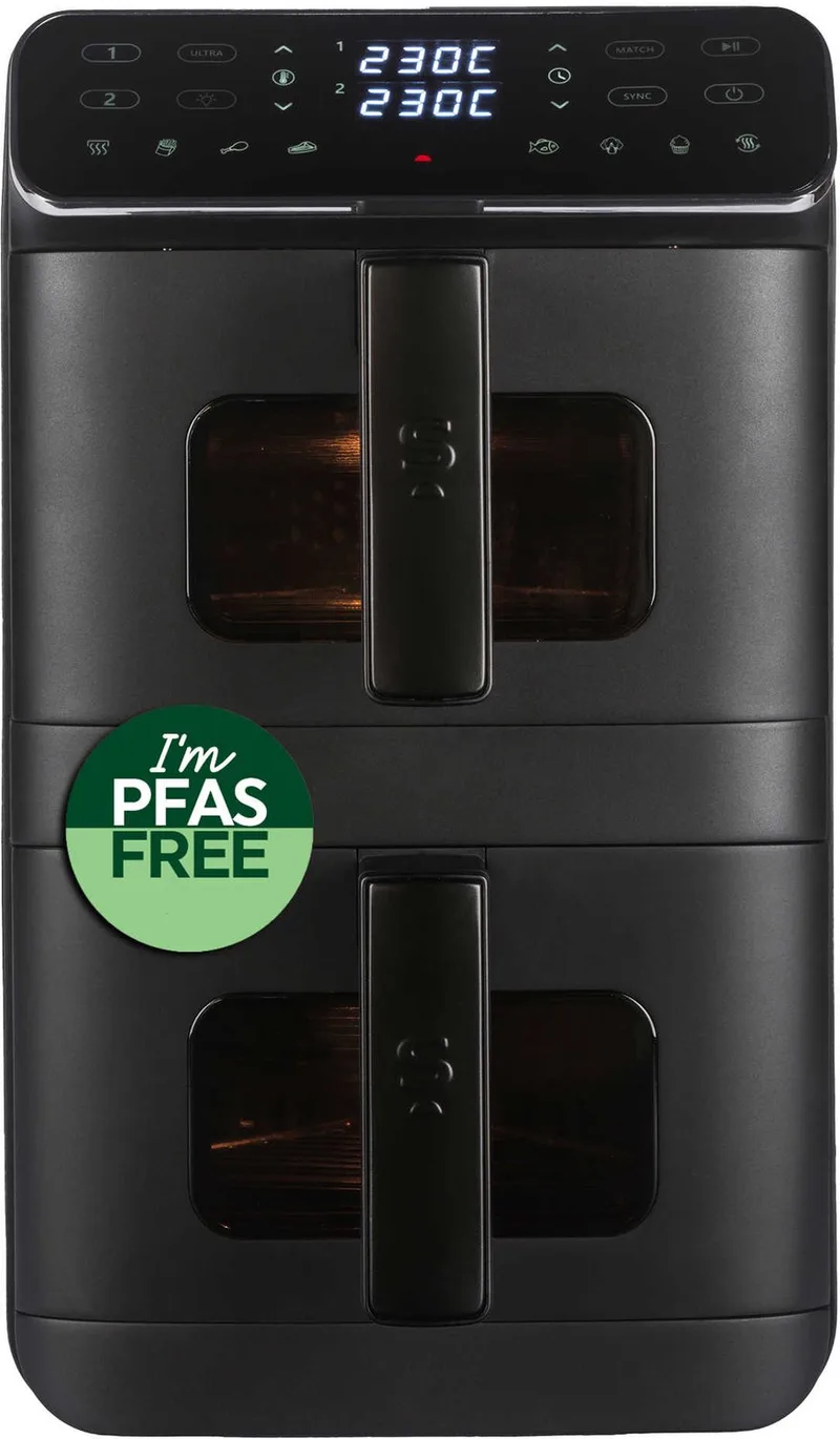 VertiCook Ultra View 9L Dual Drawer Airfryer - Kijkvensters by Salter in Black – product photo