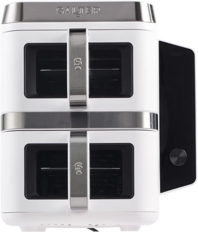 VertiCook View Air Fryer - Verticale Dubbele Lade, Koken op 4 Niveaus, XL 9L Capaciteit - 2 x 4.5L Mandjes, 2 Laden & 2 Roosters, Ruimtebesparend, 12 Functies, Sync & Match, PFAS-vrije coating
