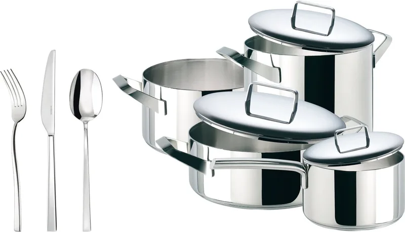 Actieset Pannenset 7-delig Vintage + Bestekcassette by Sambonet in Silver – product photo