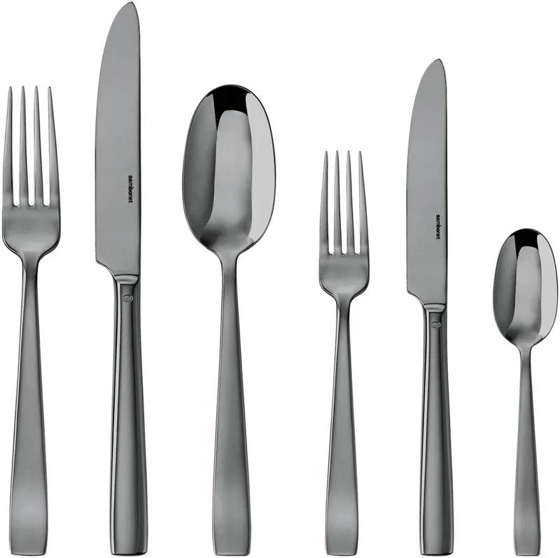 Bestekset 36 Dlg S.H. Flat Pvd de Sambonet en Noir – photo produit