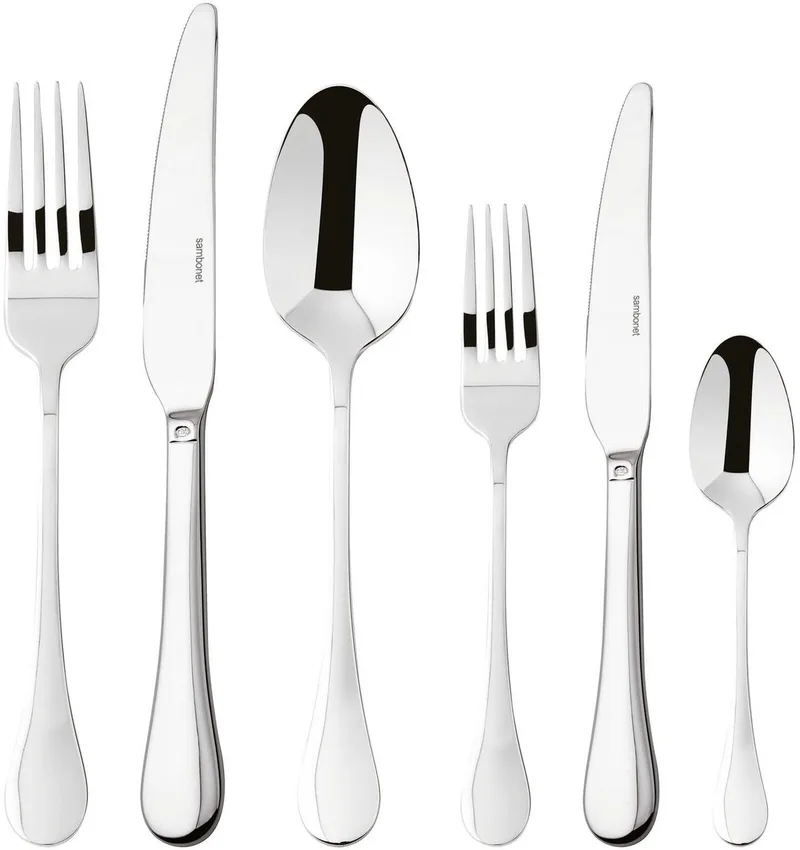 Bestekset Bloom - RVS - Monoblock - 36 delig / 6 personen de Sambonet en Argent – photo produit