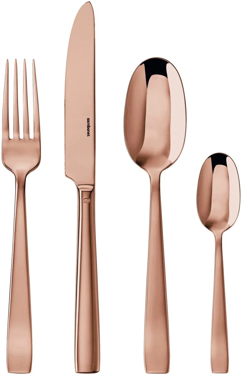 Bestekset Flat - 24 delig / 6 personen by Sambonet in Copper – product photo