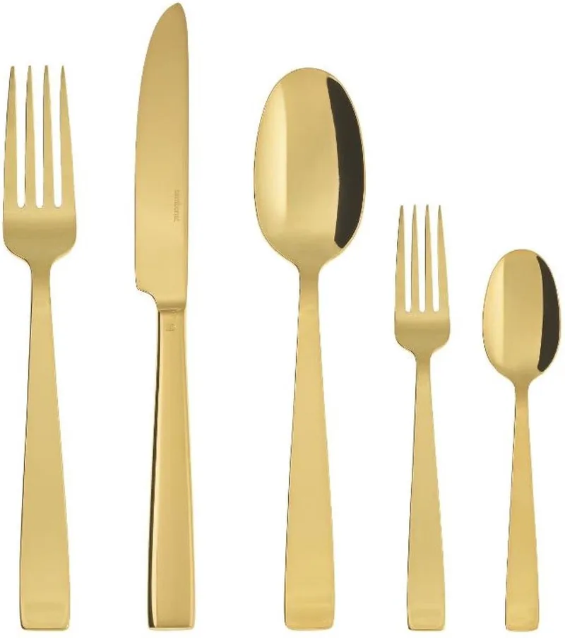 Bestekset Flat - 30 delig / 6 personen by Sambonet in Gold – product photo