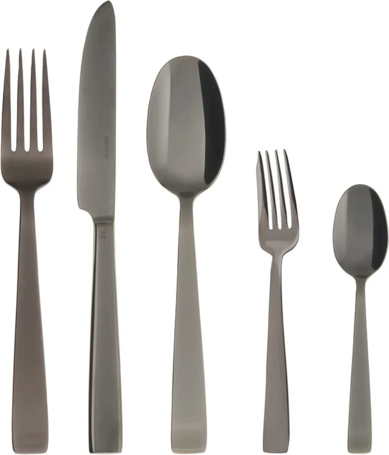Bestekset Flat - 30 delig / 6 personen fra Sambonet i Sort – produktbillede