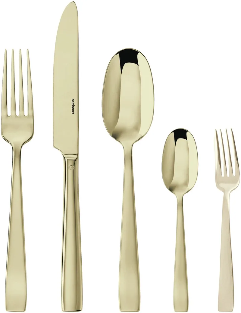 Bestekset Flat 30-Delig by Sambonet in Champagne – product photo