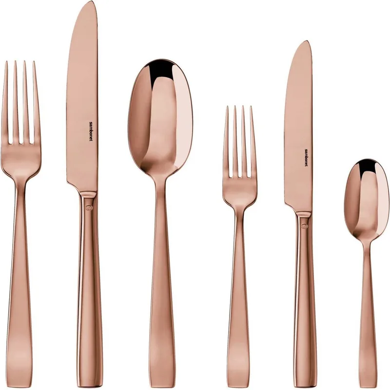Bestekset Flat - 36 delig / 6 personen by Sambonet in Copper – product photo