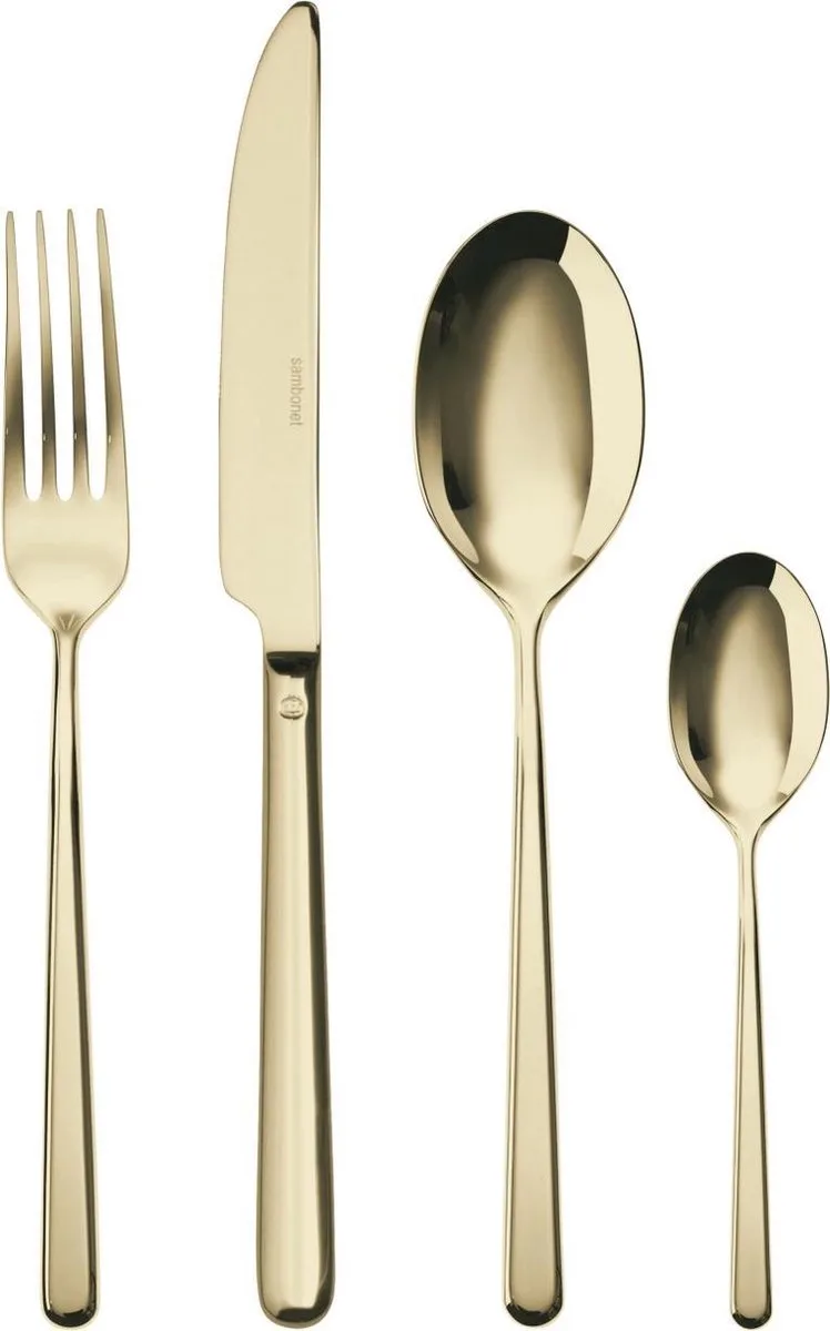 Bestekset Linear - 24 delig / 6 personen van Sambonet in Champagne – productfoto