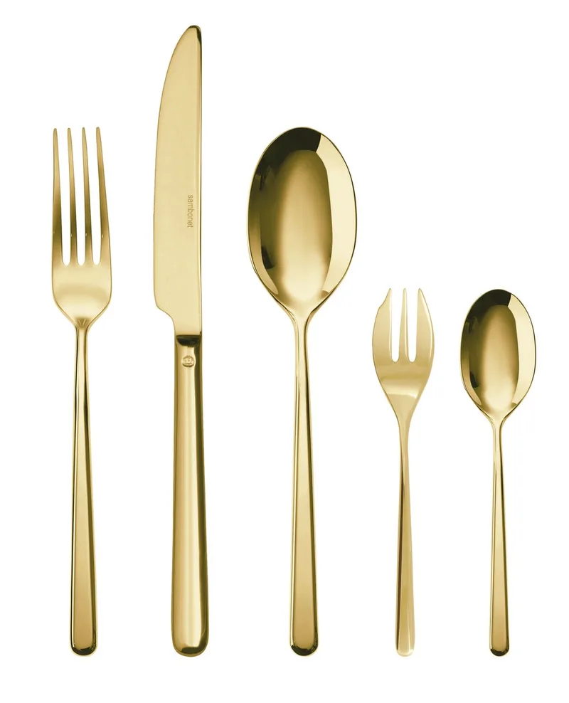 Bestekset Linear - 30 delig / 6 personen by Sambonet in Gold – product photo