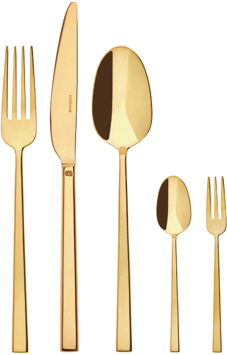 Bestekset Rock - 60 delig / 12 personen by Sambonet in Gold – product photo