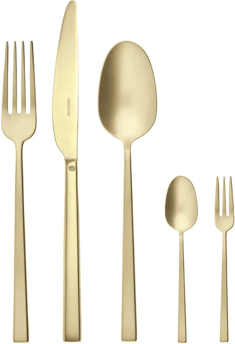 Bestekset Rock - Antique - 60 delig / 12 personen von Sambonet in Champagne – Produktfoto