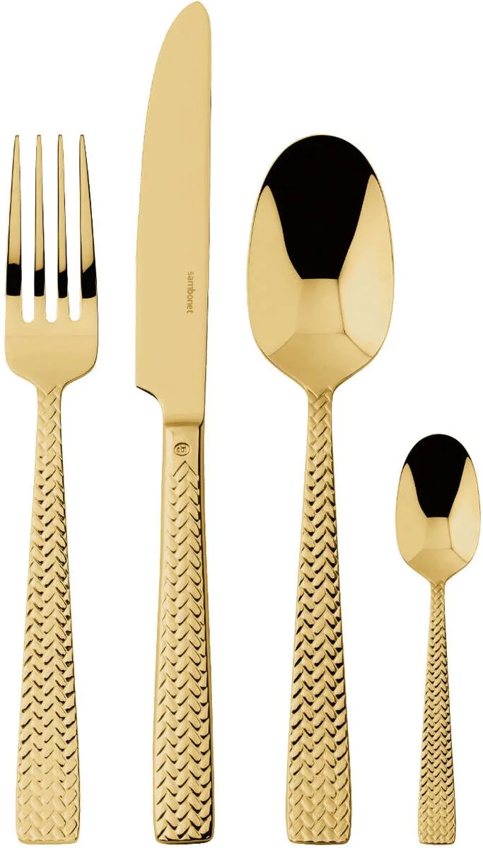 Cortina Edelstahl PVD / Bestekset 24-delig fra Sambonet i Guld – produktbillede