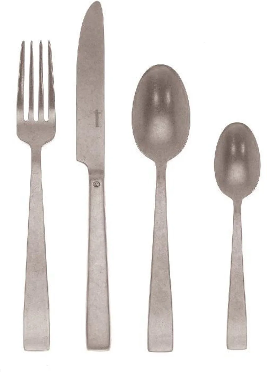 Flat Vintage - Edelstahl 18/10 Antik Bestekset 24-delig. Volledige tang / Monoblok de Sambonet en Argent – photo produit