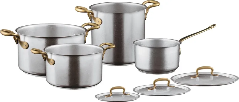 Pannenset 7-delig Vintage van Sambonet in Zilver – productfoto