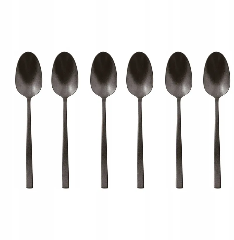 Rock Espresso Lepels - 6 Stuks - PVD Diamond by Sambonet in Black – product photo
