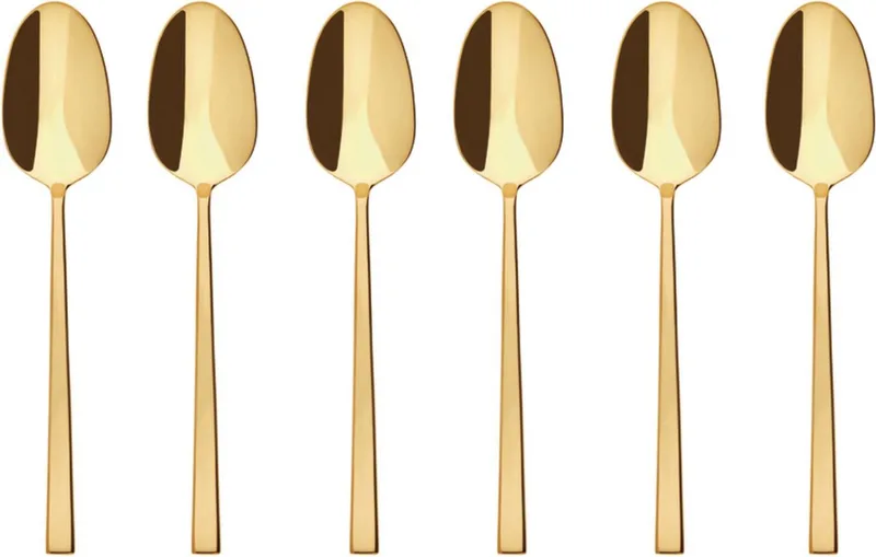 Teelöffel Rock Theelepel Roestvrijstaal 6 stuk(s) by Sambonet in Gold – product photo