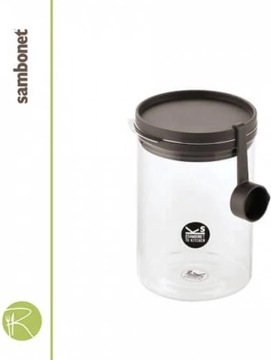 Voorraadpot met Maatlepel 100 cl - Borosilicaatglas de Sambonet en Noir – photo produit
